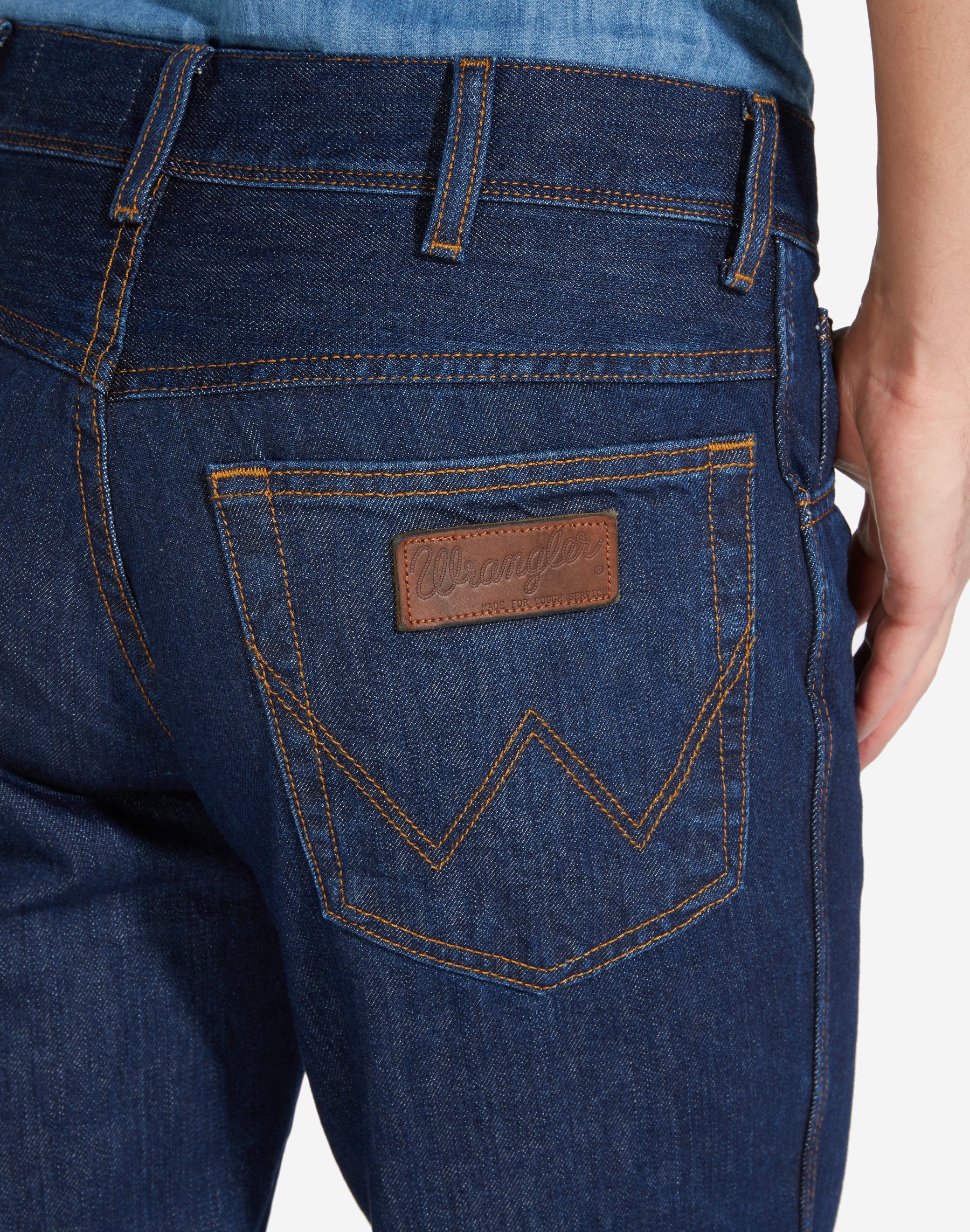 wrangler texas dark stone achterzak