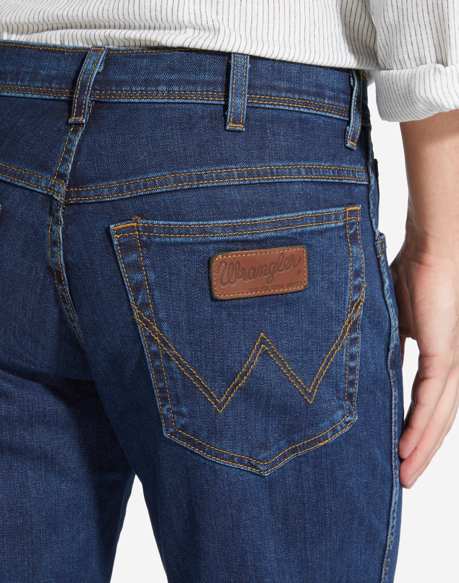 wrangler jeans texas stretch dark stone heren