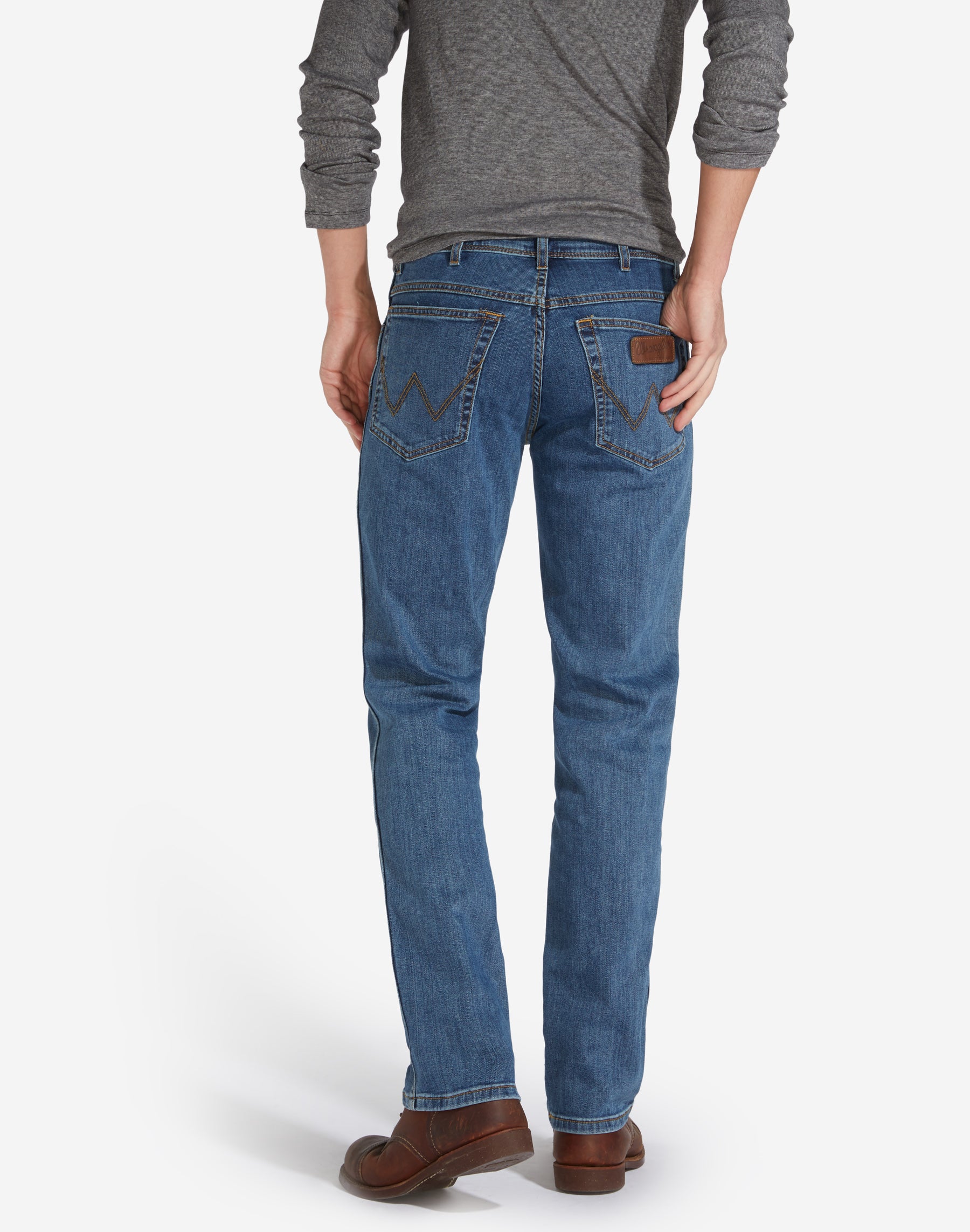wrangler texas stretch stone wash heren